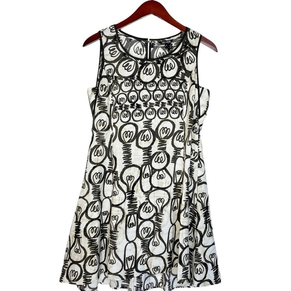 NIC + ZOE Sleeveless Bright Idea Print Dress in Brown and Cream Size Small - Picture 2 of 13